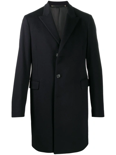 Shop Paul Smith Tailored Buttoned Up Coat In Blue