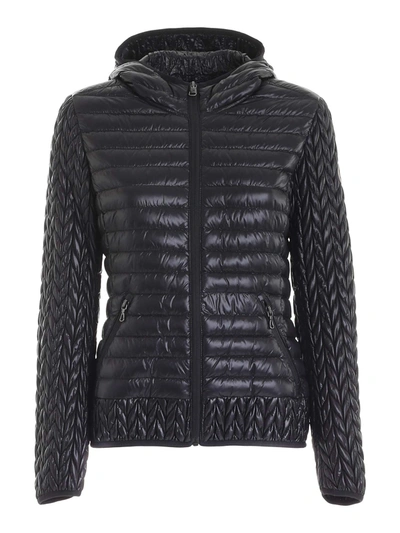 Shop Colmar Originals Merge Black Down Jacket With Hood