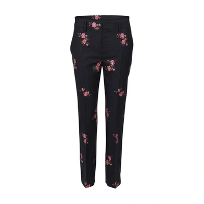 Shop Red Valentino Flower Jacquard Pants In Black