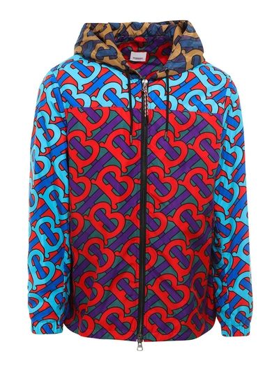 Shop Burberry Monogram-print Hooded Jacket In Multicolour