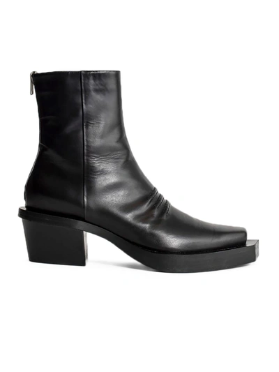 Shop Alyx Black Leather Ankle Boots In Nero