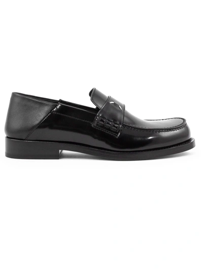 Shop Maison Margiela Black Polished Leather Loafer In Nero