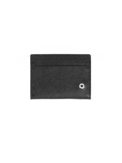 Shop Orciani Black Leather Card Holder In Nero