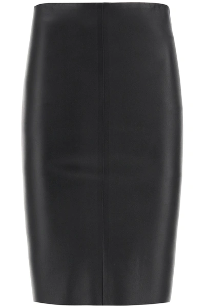 Shop Drome Leather Pencil Skirt In Black (purple)