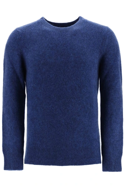 Shop Apc Diego Crewneck Sweater In Bleu Fonce (blue)