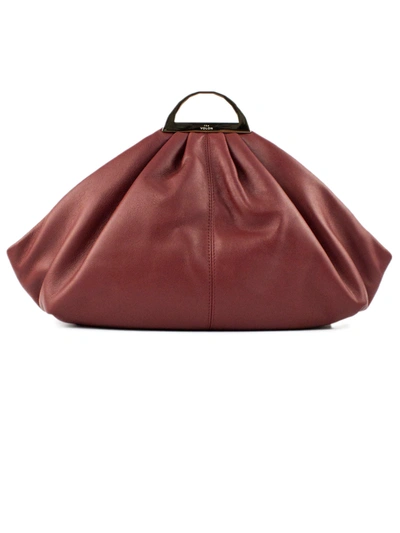 Shop The Volon Bordeaux Leather Clutch Bag In Bordo