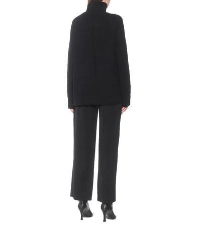 The Row Essentials Stepny Wool And Cashmere-blend Turtleneck Sweater In Black