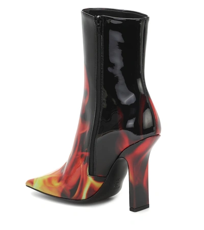 Shop Vetements Boomerang Patent Leather Ankle Boots In Red