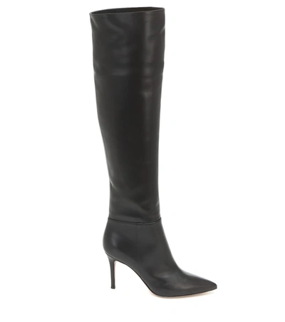 Shop Gianvito Rossi Knee-high Leather Boots In Black