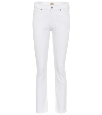 Shop Citizens Of Humanity Skyla Mid-rise Skinny Jeans In White