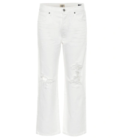 Shop Citizens Of Humanity Emery High-rise Cropped Jeans In White