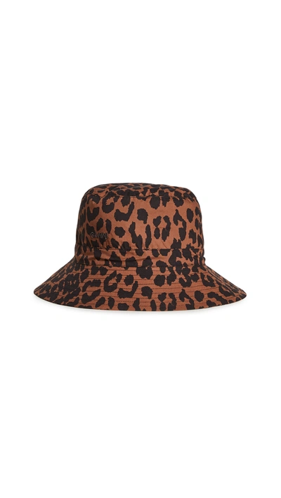 Shop Ganni Printed Toffee Bucket Hat