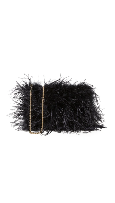 Shop Loeffler Randall Zelda Feather Baguette Crossbody In Black