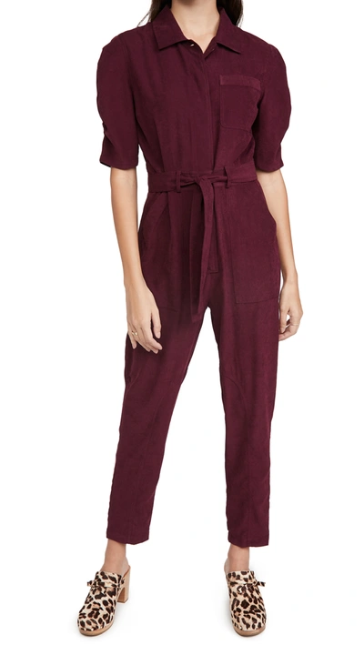 Shop Joie Neal Jumpsuit In Deep Wine