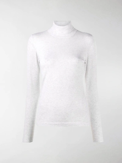 Shop Brunello Cucinelli Cashmere Blend Turtle Neck Jumper In White