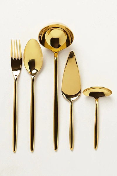 Shop Anthropologie Doma Servers, Set Of 5 By  In Gold Size S