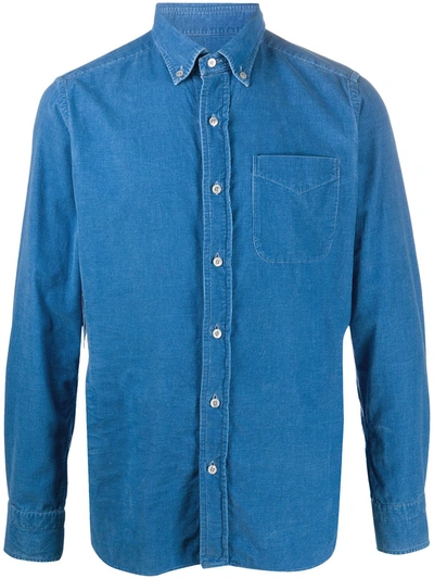 Shop Tom Ford Corduroy Button-up Shirt In Blue