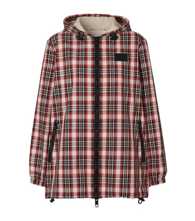 Shop Burberry Check Logo Parka