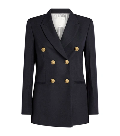 Shop Sandro Double-breasted Blazer In Blue