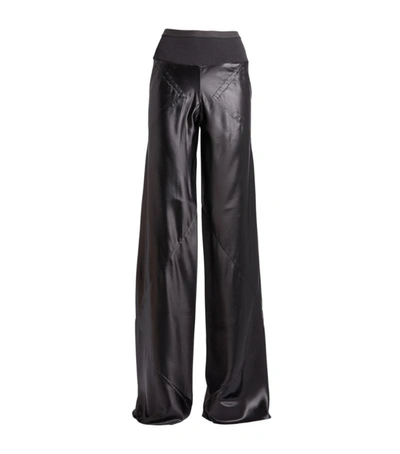 Shop Rick Owens Wide-leg Latex Trousers