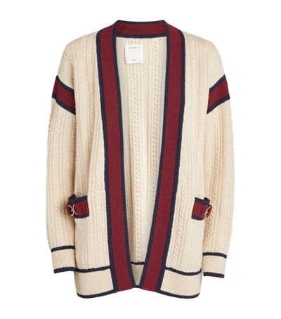 Shop Sandro Cable-knit Wool Cardigan
