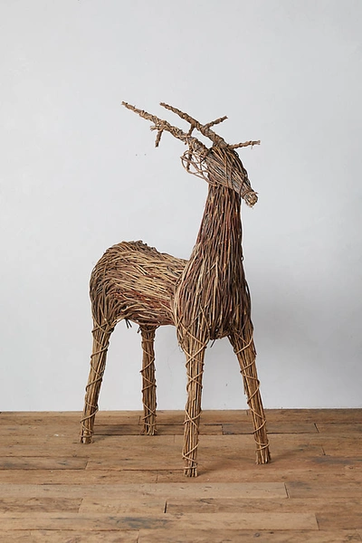 Shop Anthropologie Standing Reindeer Garden Figure In Assorted