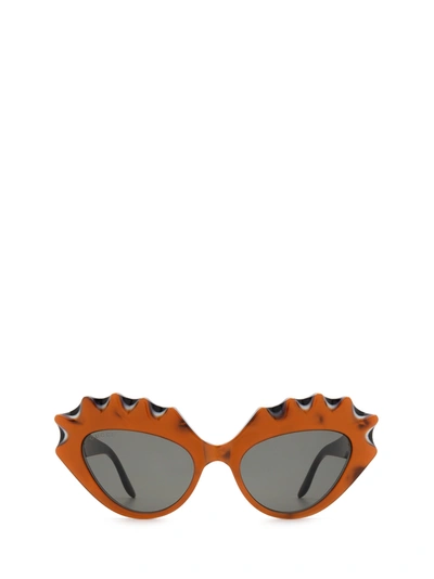 Shop Gucci Gg0781s Orange Sunglasses