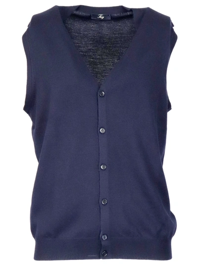 Shop Fay Girocollo F.12 Top-wear In Navy