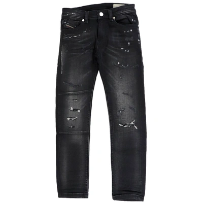 Shop Diesel Thommer Jeans In Black Denim