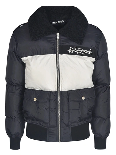 Shop Palm Angels Desert Logo Down Jacket In Black/white