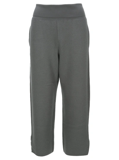 Shop Stella Mccartney Knit Cropped Pants In Light Grey Melange