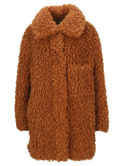 Shop Stella Mccartney Fur Free Fur Josephinr Coat In Brandy