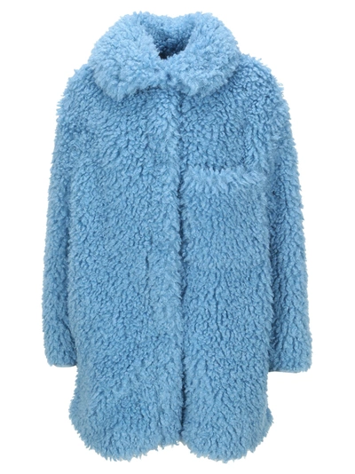 Shop Stella Mccartney Fur Free Fur Josephinr Coat In Light Blue