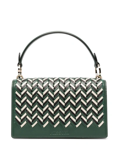 Shop Missoni Chevron-weave Clutch In Green