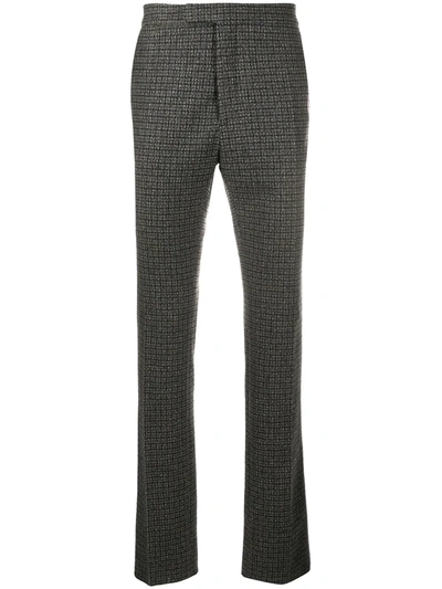 Shop Raf Simons Check-print Trousers In Brown