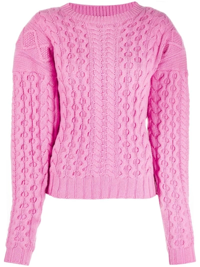 Shop Andamane Cable-knit Jumper In Pink