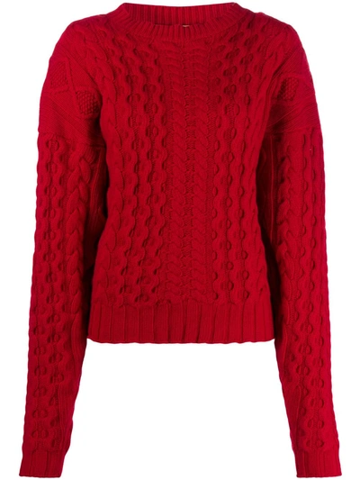 Shop Andamane Cable-knit Jumper In Red
