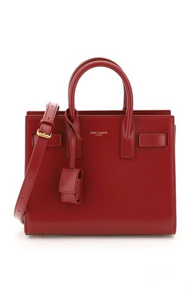 Shop Saint Laurent Nano Sac De Jour Handbag In Red