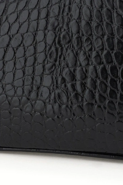 Shop By Far Crocodile Print Rachel Bag In Black