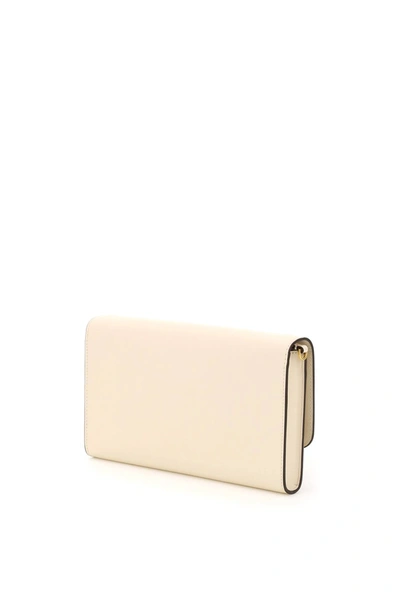 Shop Tory Burch Eleanor Clutch With Chain In Beige,white