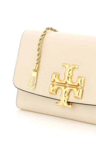 Shop Tory Burch Eleanor Clutch With Chain In Beige,white