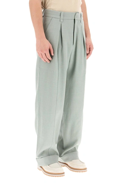 Shop Jacquemus Cavou Trousers In Green