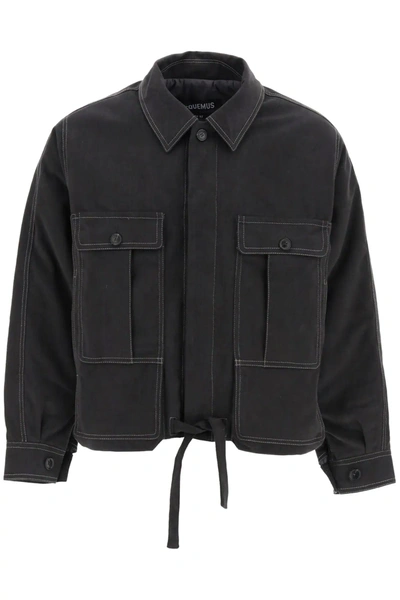 Shop Jacquemus Esterel Cotton Jacket In Grey