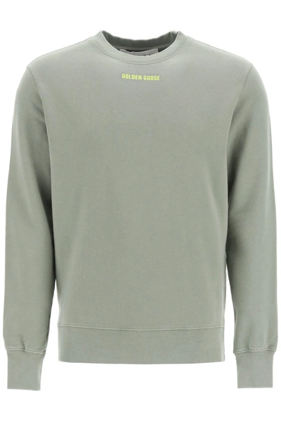 Shop Golden Goose Archibald Sweatshirt With For Use Dream Only Print In Green,yellow