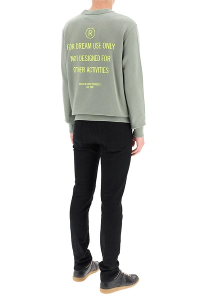 Shop Golden Goose Archibald Sweatshirt With For Use Dream Only Print In Green,yellow