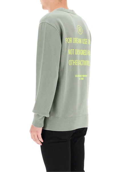 Shop Golden Goose Archibald Sweatshirt With For Use Dream Only Print In Green,yellow