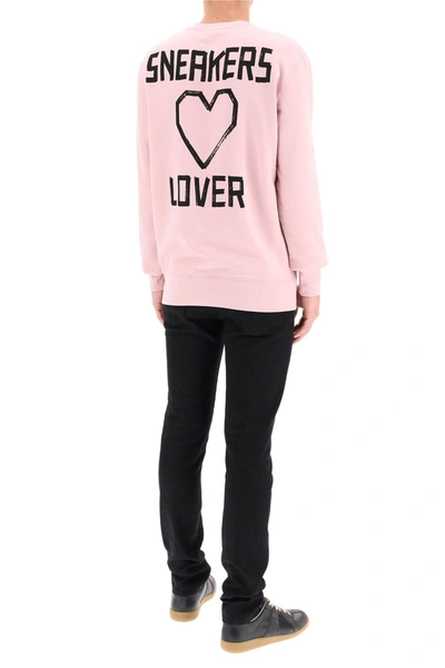 Shop Golden Goose Archibald Sweatshirt With Sneakers Lover Print In Pink,black