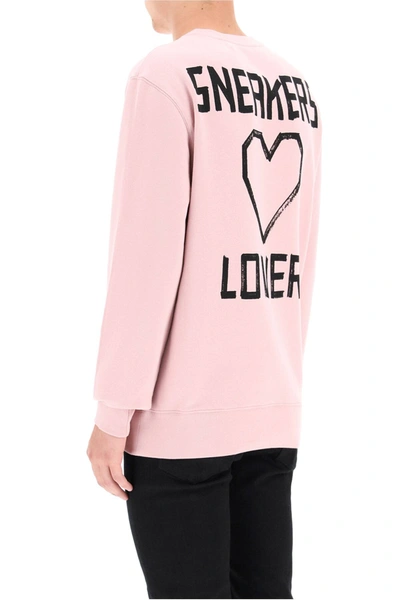 Shop Golden Goose Archibald Sweatshirt With Sneakers Lover Print In Pink,black