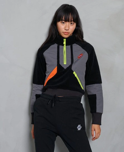 Shop Superdry Women's Sportstyle Energy Funnel Sweatshirt Black - Size: 12