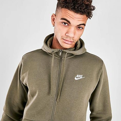 Shop Nike Sportswear Club Fleece Full-zip Hoodie In Green